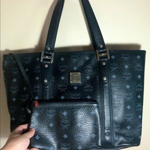 MCM Large Visetos Black Tote